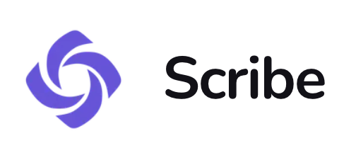 The Scribe logo — a purple swirl mark beside the Scribe wordmark